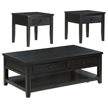 Concord - Coffee And End Table Set Distressed Coaster Fine Furniture