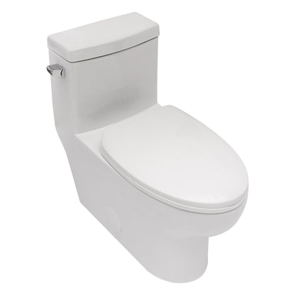 Modern Ceramic 1 Piece Toilet With Single Flush And Soft Closing Seat - White Daily Nest