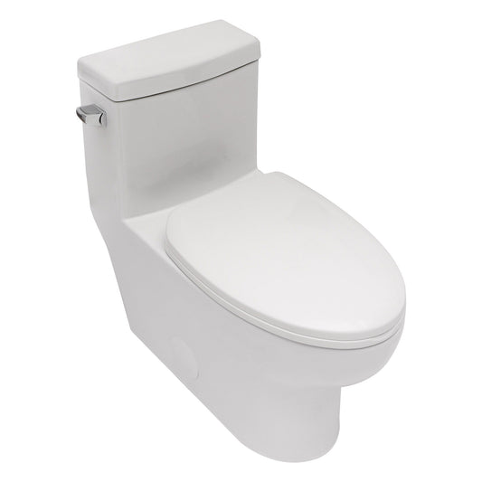 Modern Ceramic 1 Piece Toilet With Single Flush And Soft Closing Seat - White Daily Nest