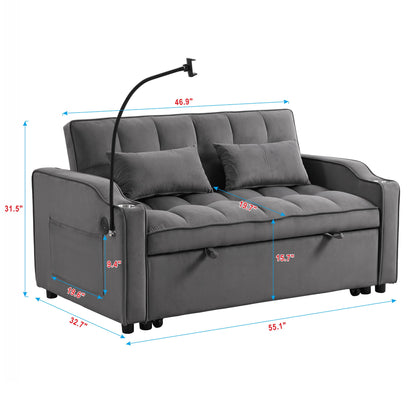 Sofa Bed With Trundle For Small Rooms - Dark Gray Home Essentials
