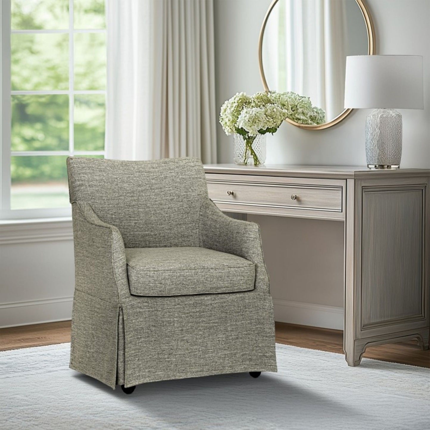 London - Upholstered Skirted Dining Arm Chair JLA