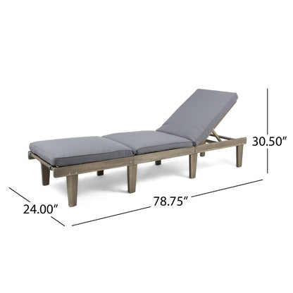 Ariana - Wood Chaise Lounge With Cushion Noble House
