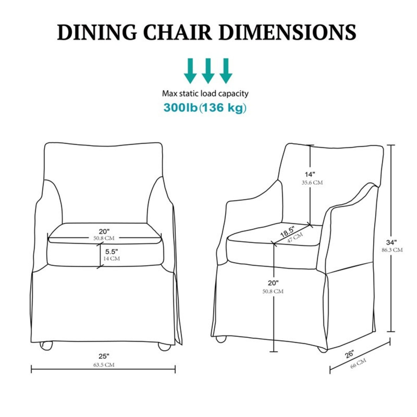 London - Upholstered Skirted Dining Arm Chair JLA