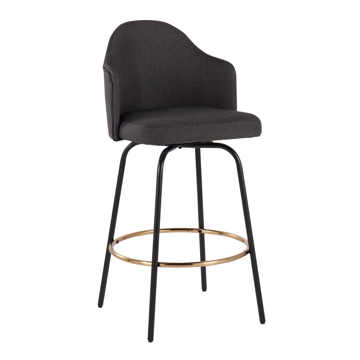 Ahoy - Contemporary Fixed Height Counter Stool Round Footrest (Set of 2) Lumi Source