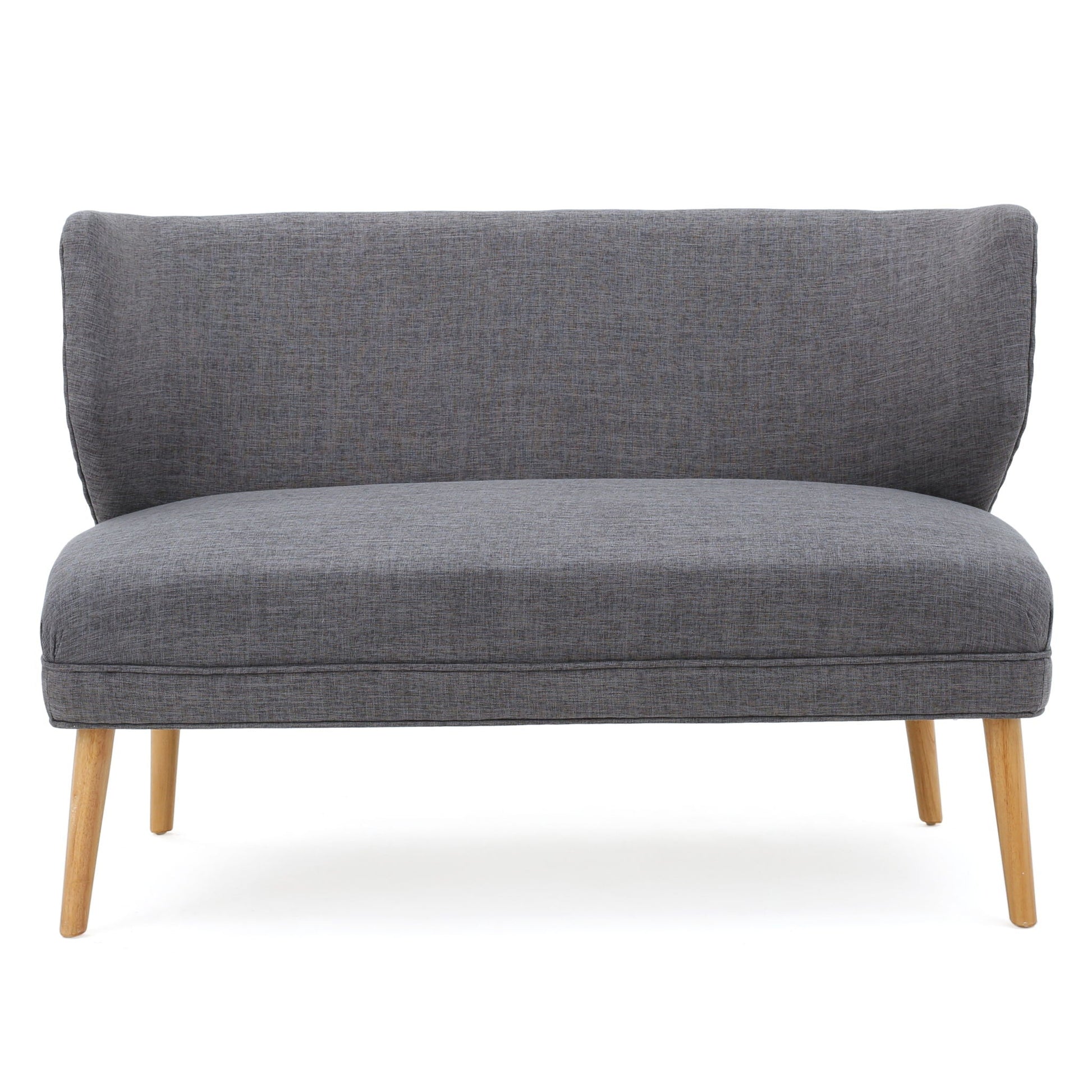 Elegant Classic Upholstered Loveseat With Curved Backrest Noble House