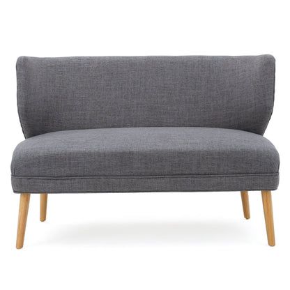 Elegant Classic Upholstered Loveseat With Curved Backrest Noble House