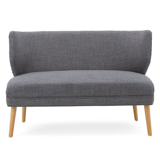Elegant Classic Upholstered Loveseat With Curved Backrest Noble House