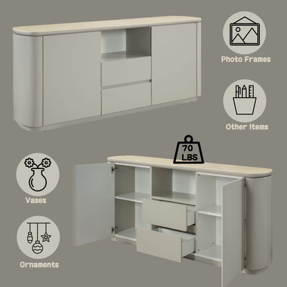 Ingram - Ceramic Top Server - Light Gray Acme