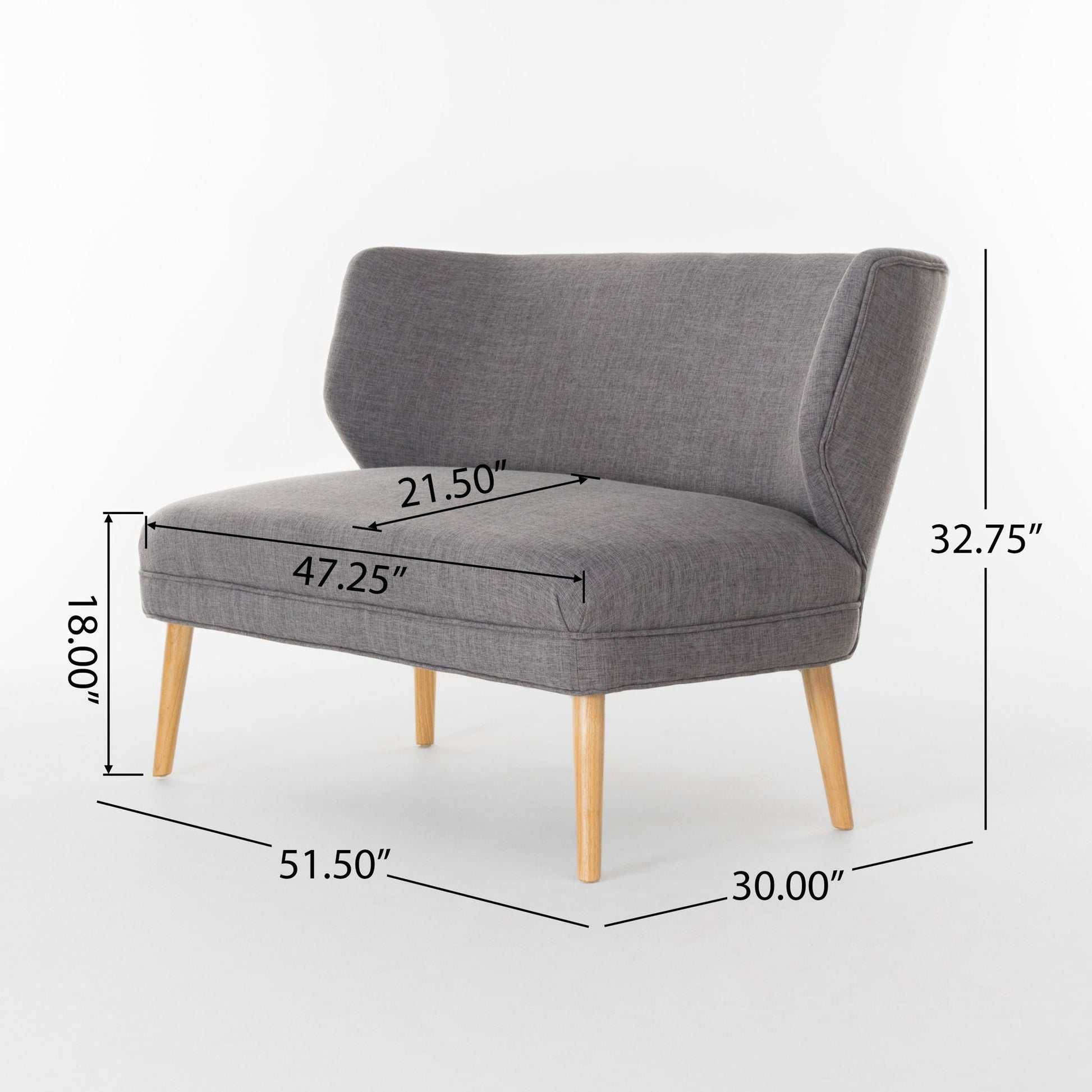 Elegant Classic Upholstered Loveseat With Curved Backrest Noble House