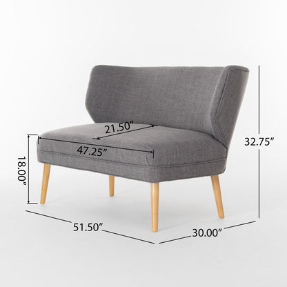Elegant Classic Upholstered Loveseat With Curved Backrest Noble House