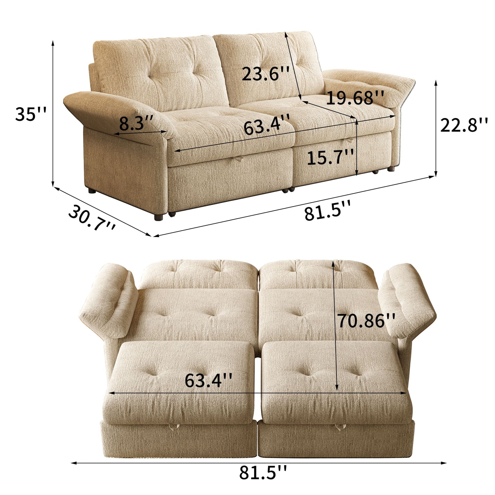 Sofa Bed, 2 In 1 Design For Living Rooms Home Essentials