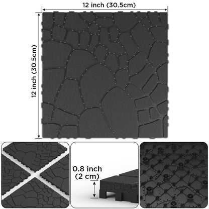Stone Texture Patio Deck Tiles, Diy Module Interlocking Decking Floor Tiles Daily Nest