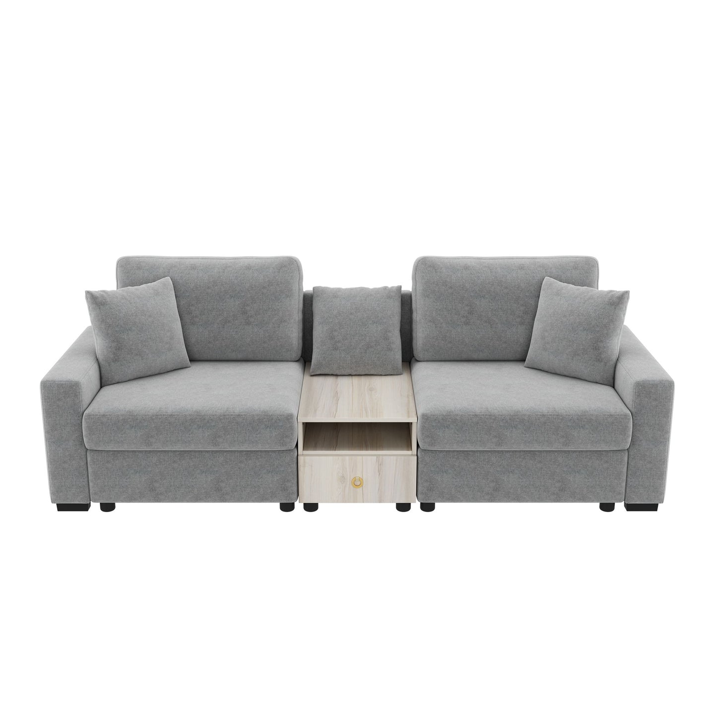 Modular Sofa Couch With Storage Armrest And Center Console Noble House
