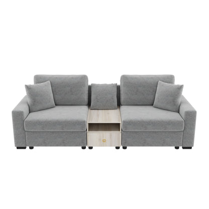 Modular Sofa Couch With Storage Armrest And Center Console Noble House