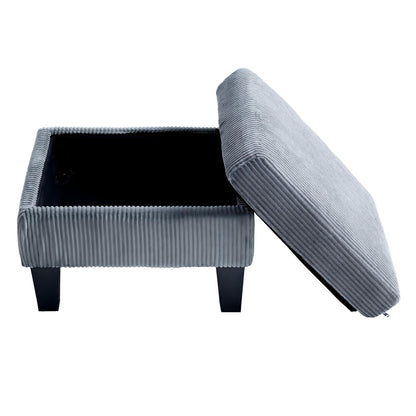 L-Shaped Sectional Sofa With Padded Cashmere, Space Saving Design For Living Rooms & Apartments - Gray Home Essentials