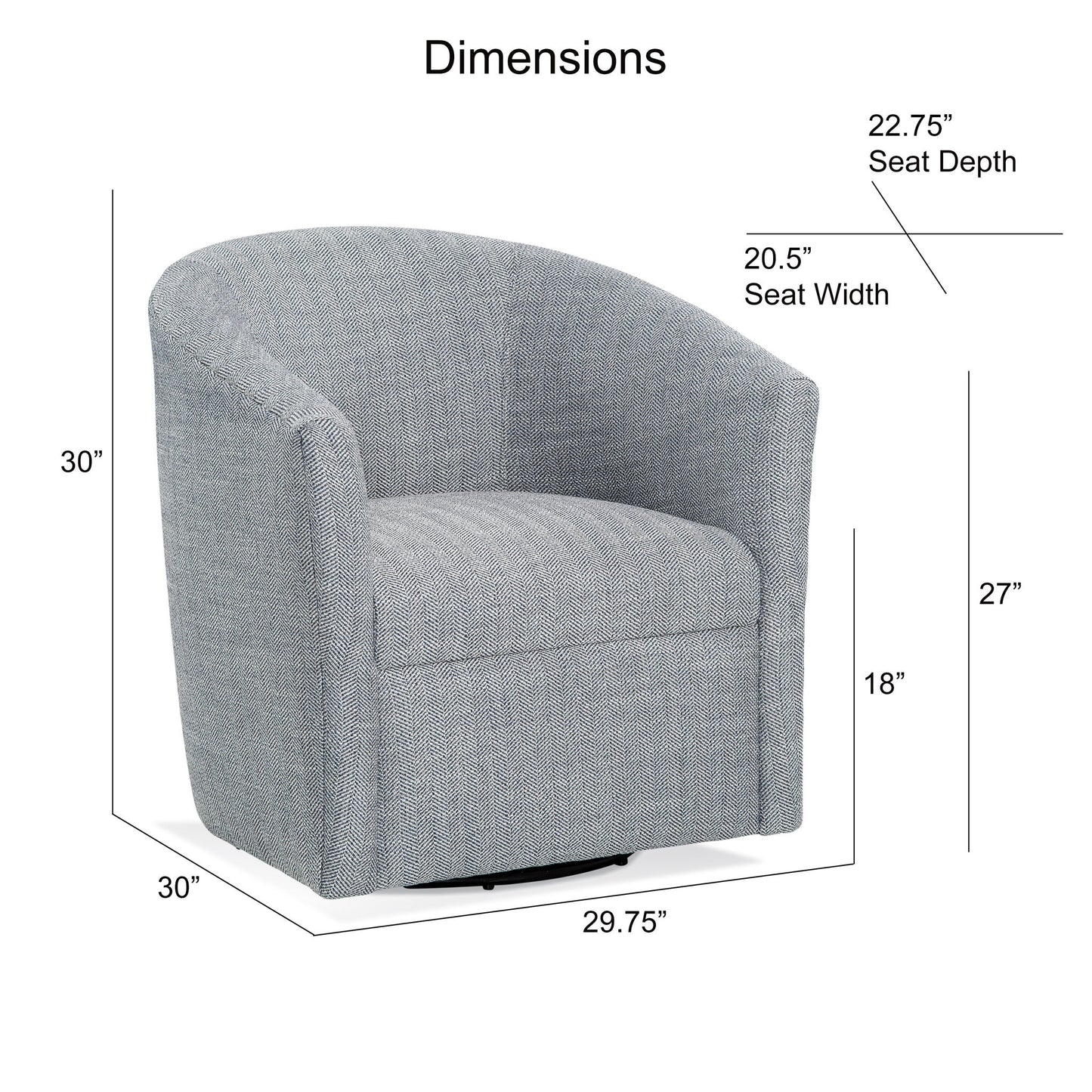 Lainey - Swivel Barrel Chair With 360 Degree Rotation Ridgecrest Home