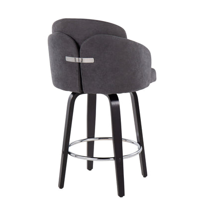 Dahlia - Contemporary Counter Stool Round Footrest (Set of 2) Lumi Source