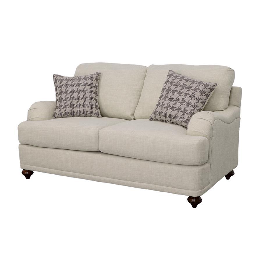 Glenn - Upholstered English Arm Loveseat - Light Gray CoasterElevations