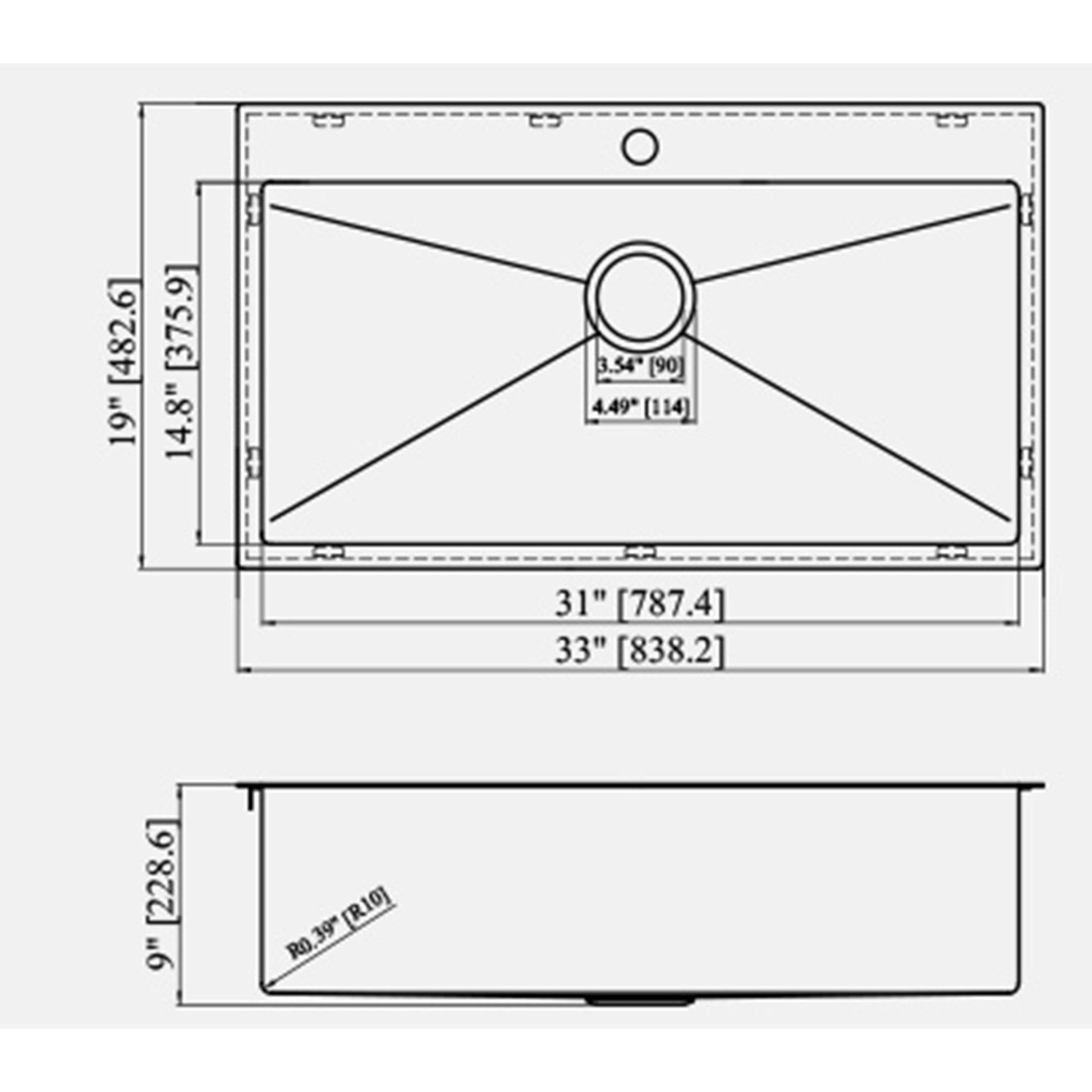 Stainless Steel Drop In Kitchen Sink, Topmount Daily Nest