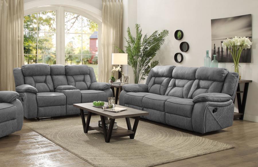 Higgins - Upholstered Motion Reclining Sofa Set CoasterEveryday