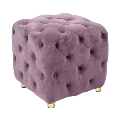 Modern Velvet Upholstered Ottoman, Exquisite Small End Table, Soft Foot Stool, Dressing Makeup Chair, Comfortable Seat For Living Room, Bedroom, Entrance Home Essentials