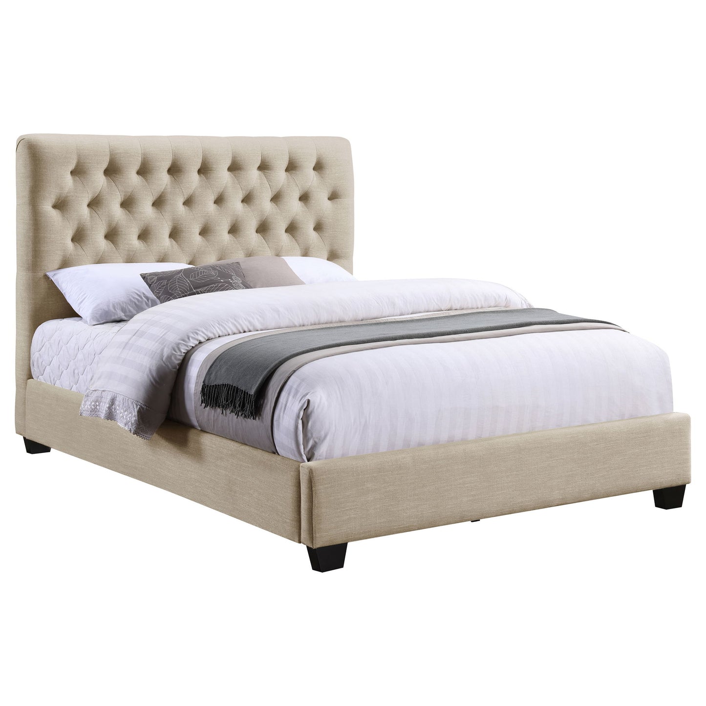 Saintes - Tufted Upholstered Wingback Bed Furniture Max