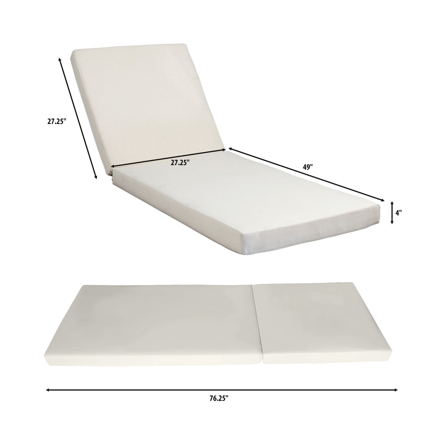 Premium Acacia Wood Lounge Chaise Set With Water Resistant Cushions, Adjustable Recline - Cream / Teak Noble House