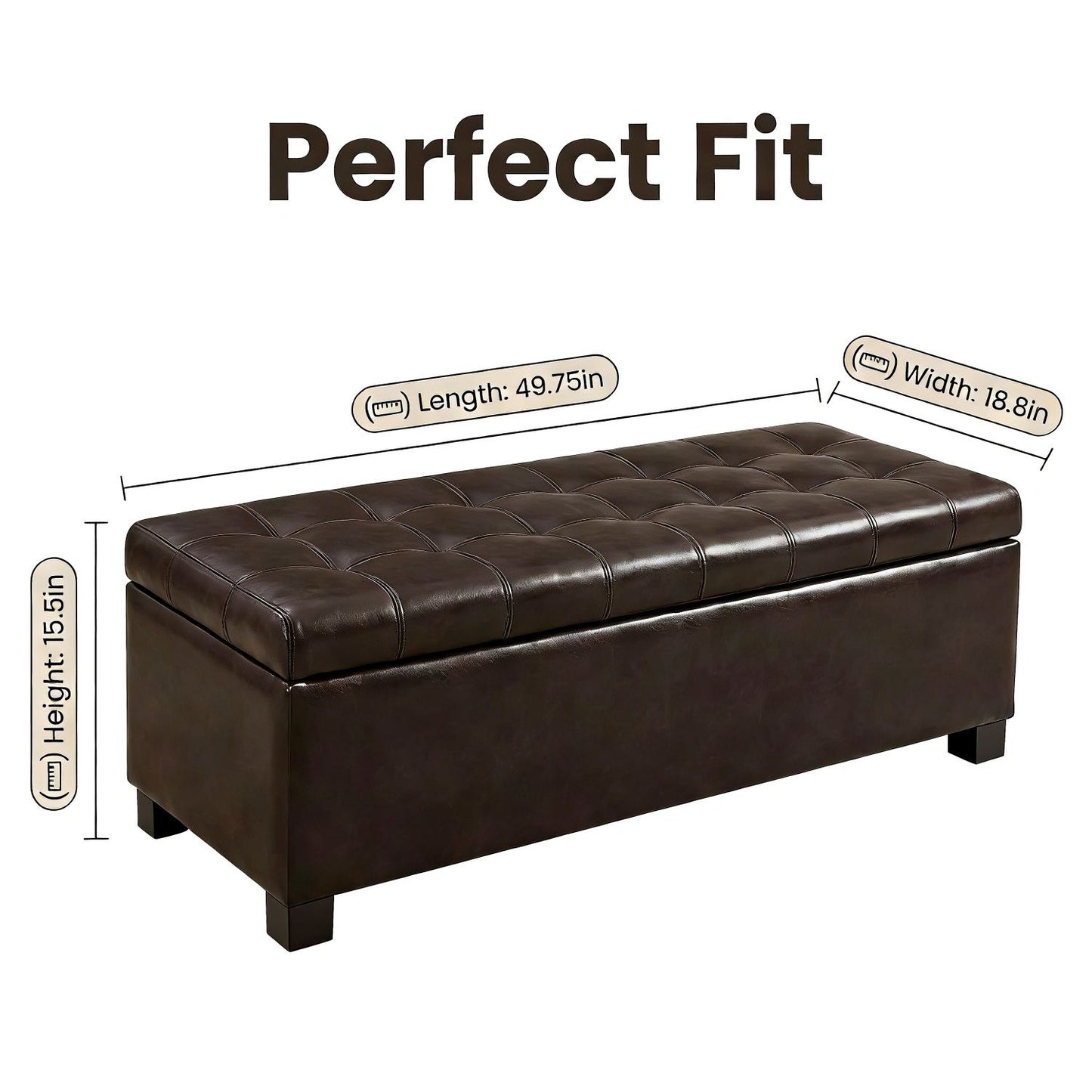 Elegant Tufted Storage Ottoman Bench Home Essentials