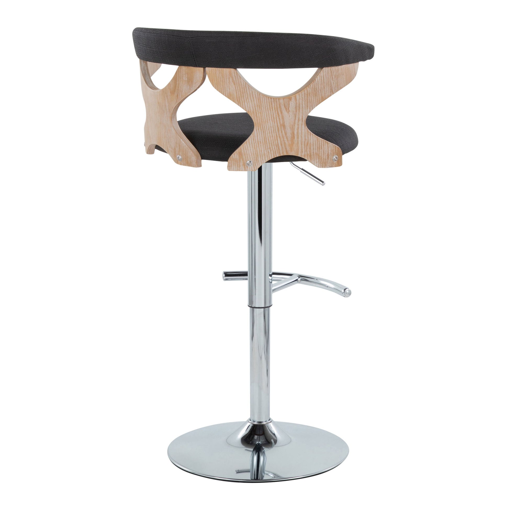 Gardenia - Contemporary Adjustable Barstool With Swivel / Rounded T Footrest (Set of 2) Lumi Source