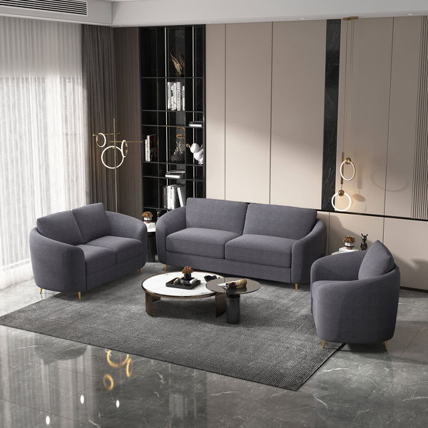 Yuina - 3 Pieces Living Room Set - Gray Acme