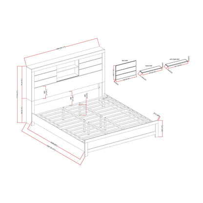 Soluto - Bed With Bookcase Headboard Global Furniture USA