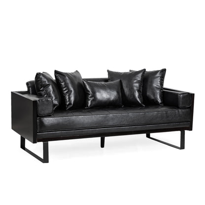 Contemporary Oversized Loveseat With Accent Pillow Noble House