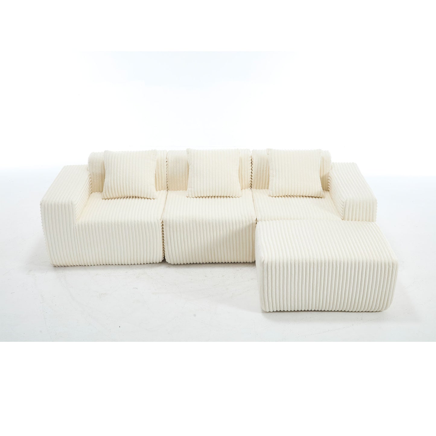 L - Shape Modern Minimalist Modular Sectional Sofa, Upholstered Cloud Couch With Deep Seats Home Essentials