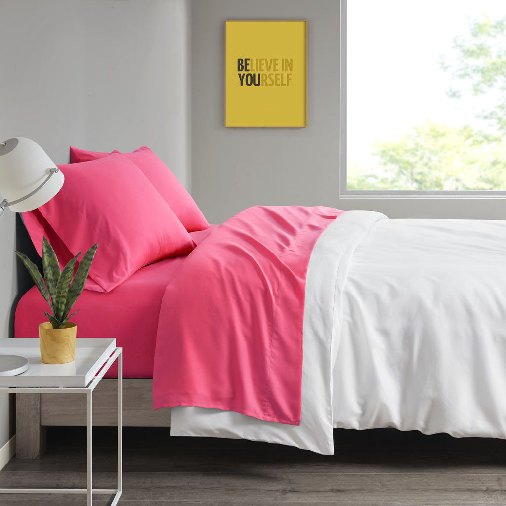 All Season Wrinkle-Free Sheet Set - Pink