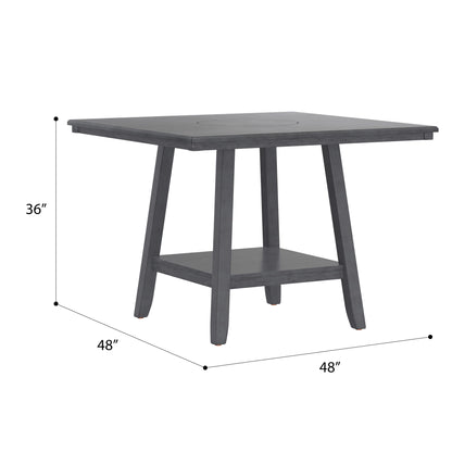 Counter Height Dining Table With Tapered Base And Lazy Susan - Gray Home Essentials