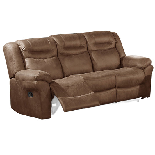 Power Reclining Sofa With USB Port Upholstered Pillow Arms And Headrest - Brown Home Essentials