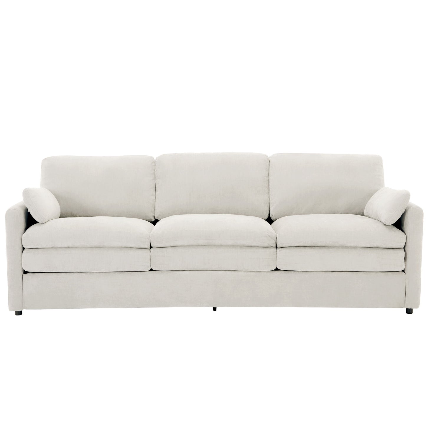 Cozy Upholstered 3 Seater Sofa With Double Cushion Hearth and Haven