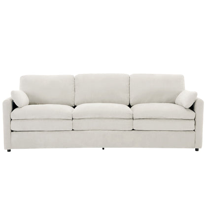 Cozy Upholstered 3 Seater Sofa With Double Cushion Hearth and Haven