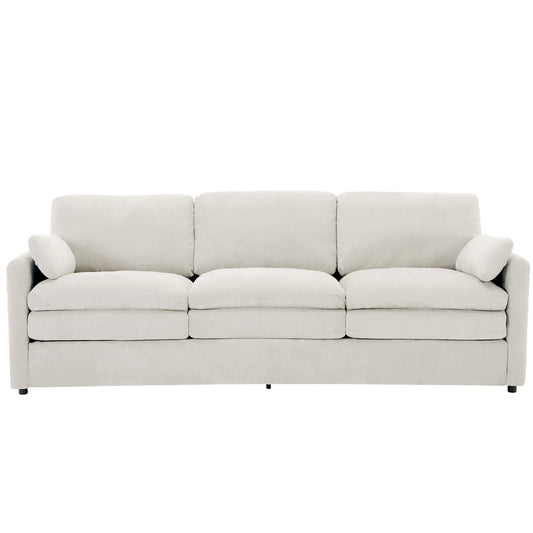 Cozy Upholstered 3 Seater Sofa With Double Cushion Hearth and Haven