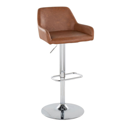 Daniella - Contemporary Adjustable Barstool With Swivel With Rounded Rectangle Footrest (Set of 2) Lumi Source