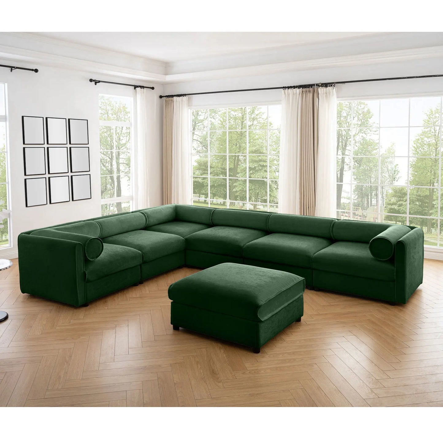 Contemporary Elegant White Chenille Sofa With Storage And Ottoman Home Essentials