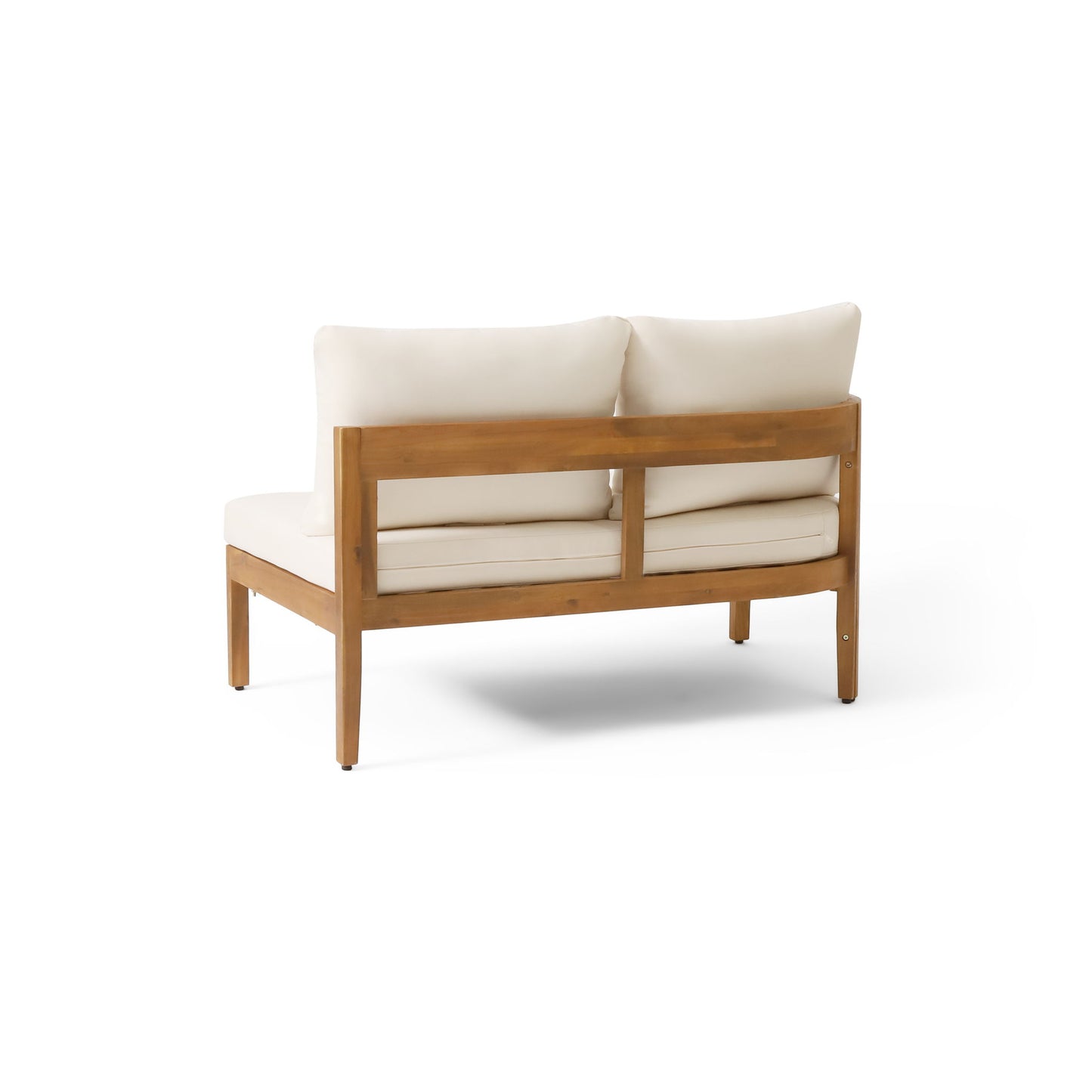 Brooklyn - Sofa Set Rounded Tuxedo Design - Teak / Beige Noble House