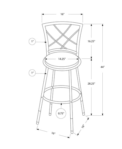 Swivel Stool Bar Height, Contemporary & Modern Style (Set of 2) 8th Street