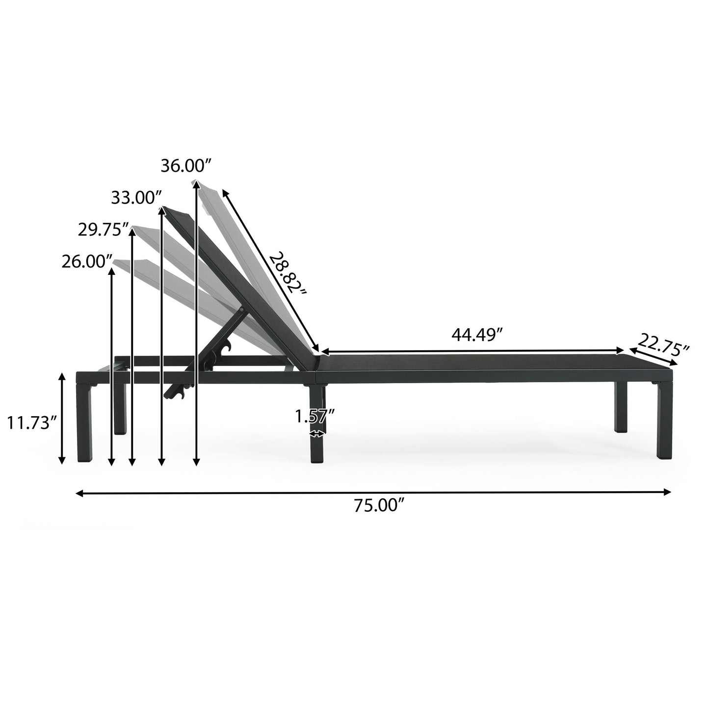 Westport - Outdoor Chaise Lounge (Set of 2) - Black Noble House
