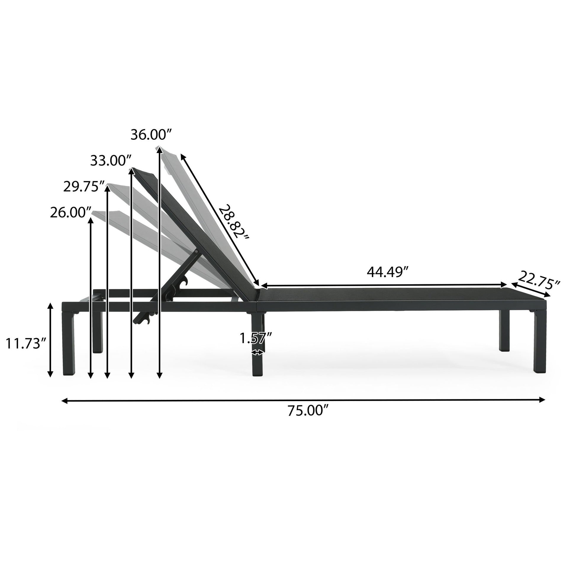 Westport - Outdoor Chaise Lounge (Set of 2) - Black Noble House
