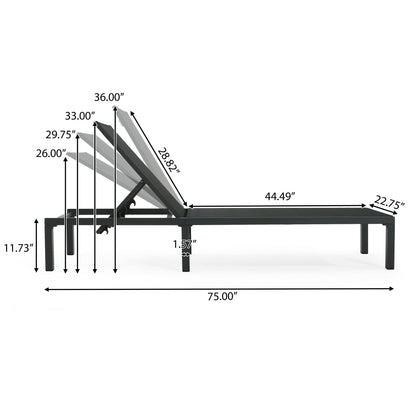 Westport - Outdoor Chaise Lounge (Set of 2) - Black Noble House