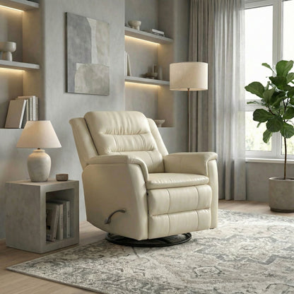 Swivel Recliner With Manual Adjustable Footrest Home Essentials