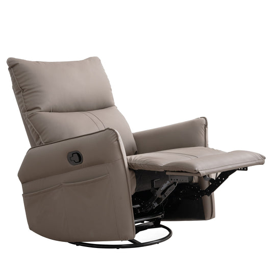 360° Modern Small Rocking Swivel Recliner Chair With Side Pocket Home Essentials