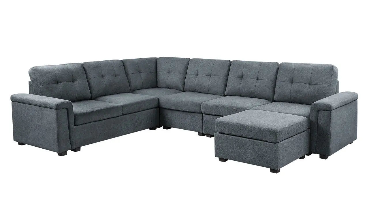Isla - Fabric Sectional Sofa With Ottoman Lilola Home