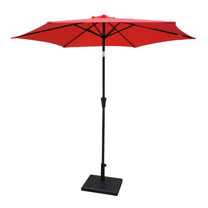 8.8' Outdoor Aluminum Patio Umbrella With 42 Pound Square Resin Umbrella Base